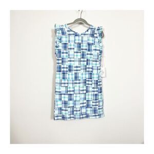 Vineyard Vines Dress Girls Madras Flutter Sleeve Blue Size 14 NEW